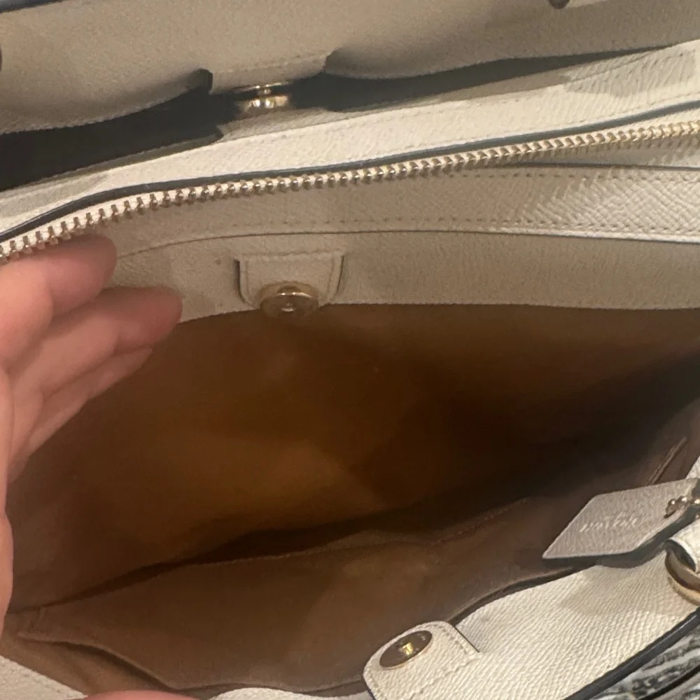 Coach Pebbled Leather Satchel - Ivory